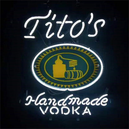 White Tito's Handmade Vodka Neon Signs Light Neon Signs Land