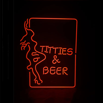 Titties Beer wit Girl Neon Sign Light Neon Signs Land