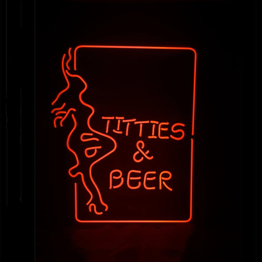 Titties Beer wit Girl Neon Sign Light Neon Signs Land