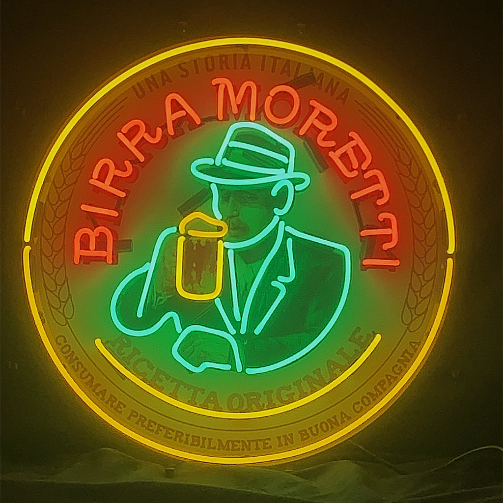 Una Storia Italiana Birra Moretti Ricetta Qriginale Neon Signs Neon Signs Land