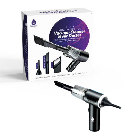 2-in-1 Mini Wireless Vacuum Cleaner & Air Duster – Powerful, Portable & Rechargeable