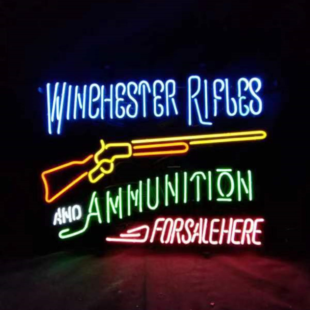 Winghester Rifles And Ammunition Neon Sign Light Neon Signs Land
