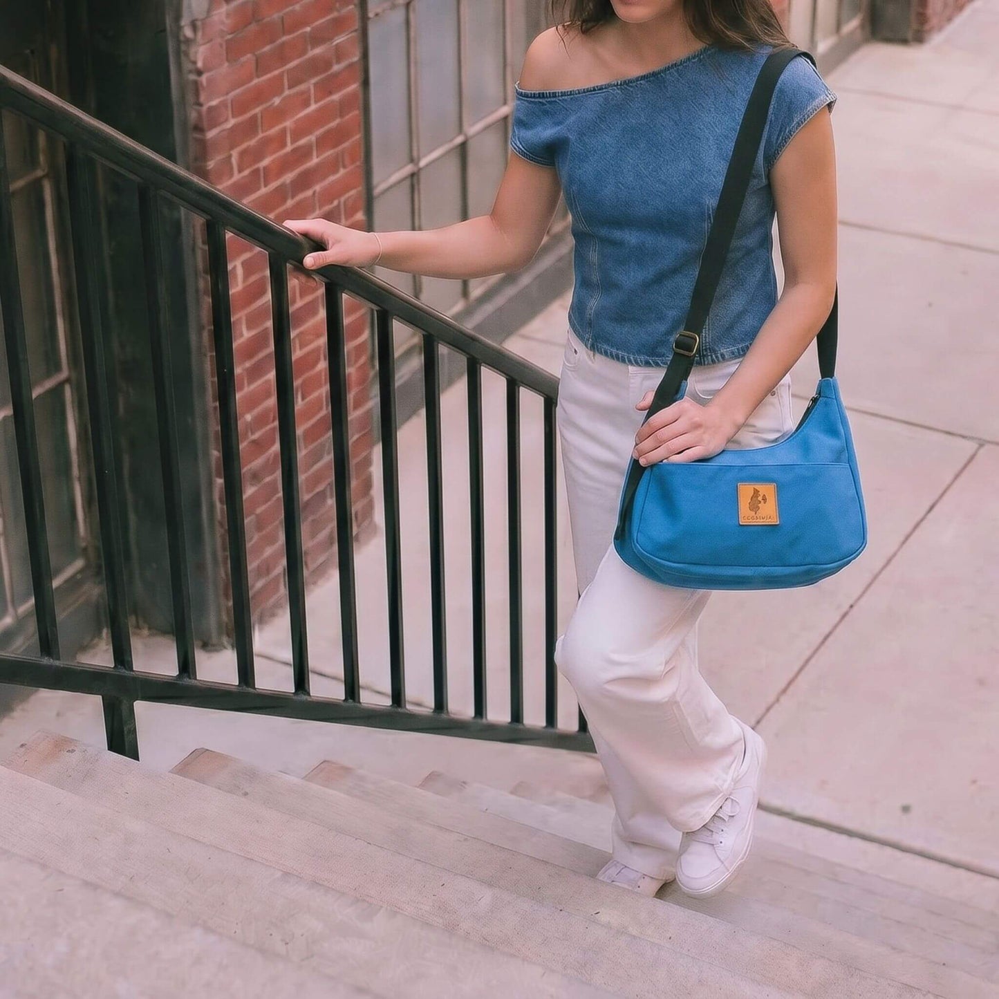 Crossbody Crescent Bag - Canvas Shoulder Bag for Women