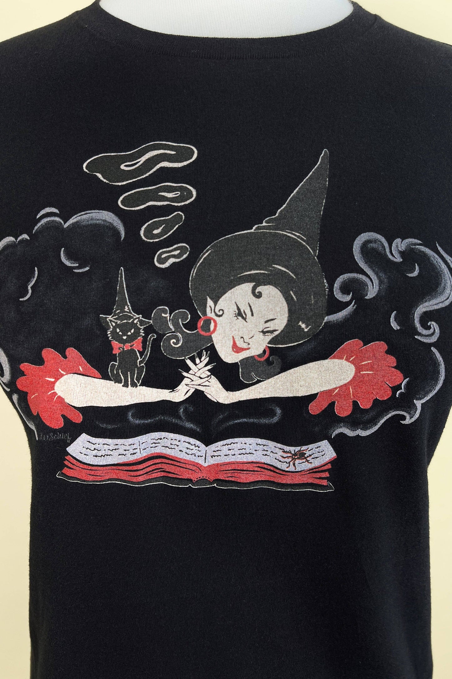 Witch Bible Fitted Tee in Black - SMALL Quirks!