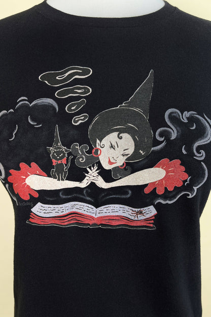 Witch Bible Fitted Tee in Black - SMALL Quirks!