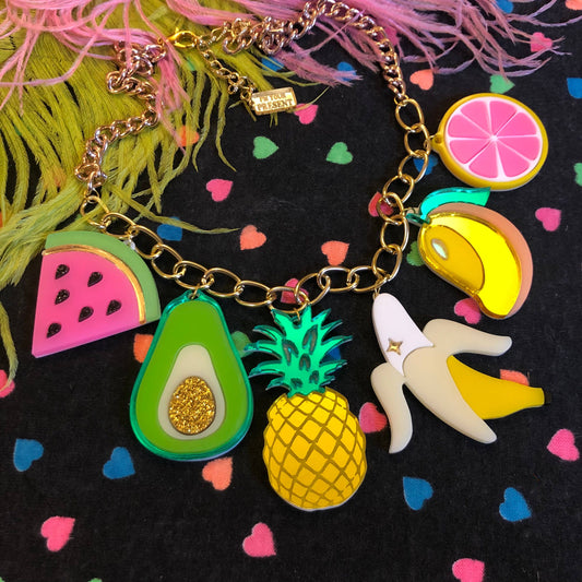 Fruit Food Acrylic Charm Statement Necklace Quirks!