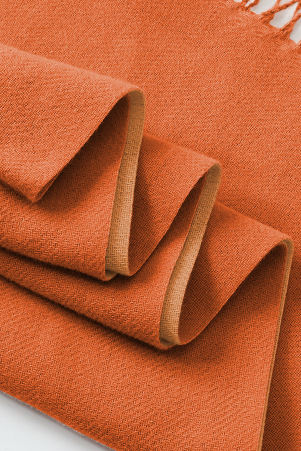 Russet Orange Cotton Tassel Scarf Shewin