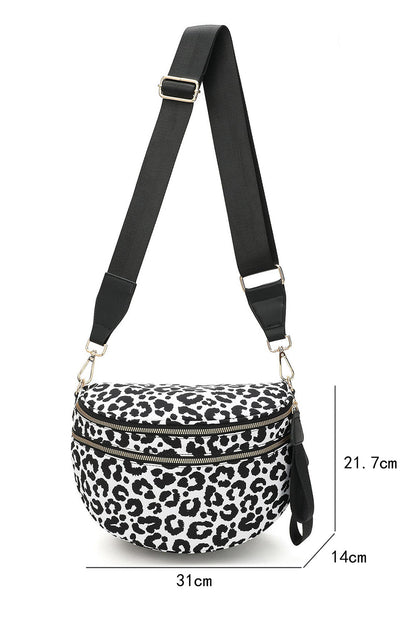 Blackish Green Checkered Print Wide Strap Large Crossbody Bag Shewin