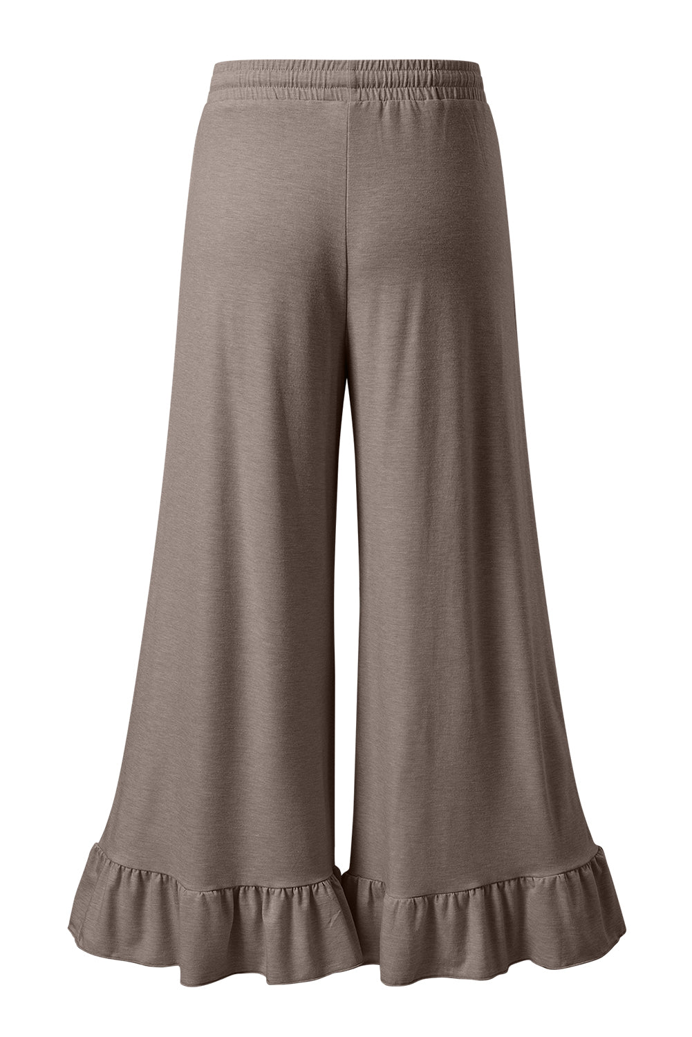 Dune Solid Color Ruffle Hem Wide Leg Pants Shewin
