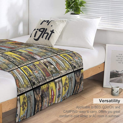 The Major Arcana of Tarot Vintage Cards Throw Blanket