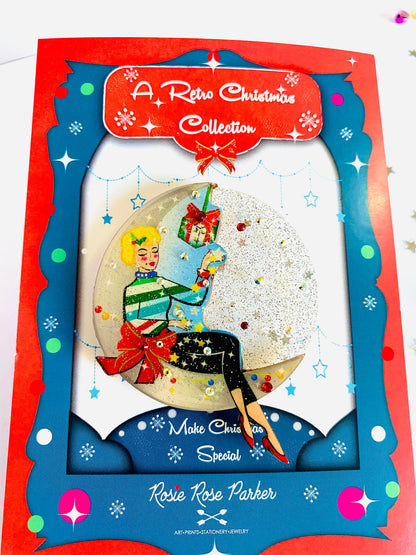 Moon Girl Christmas Brooch by Rosie Rose Parker Quirks!