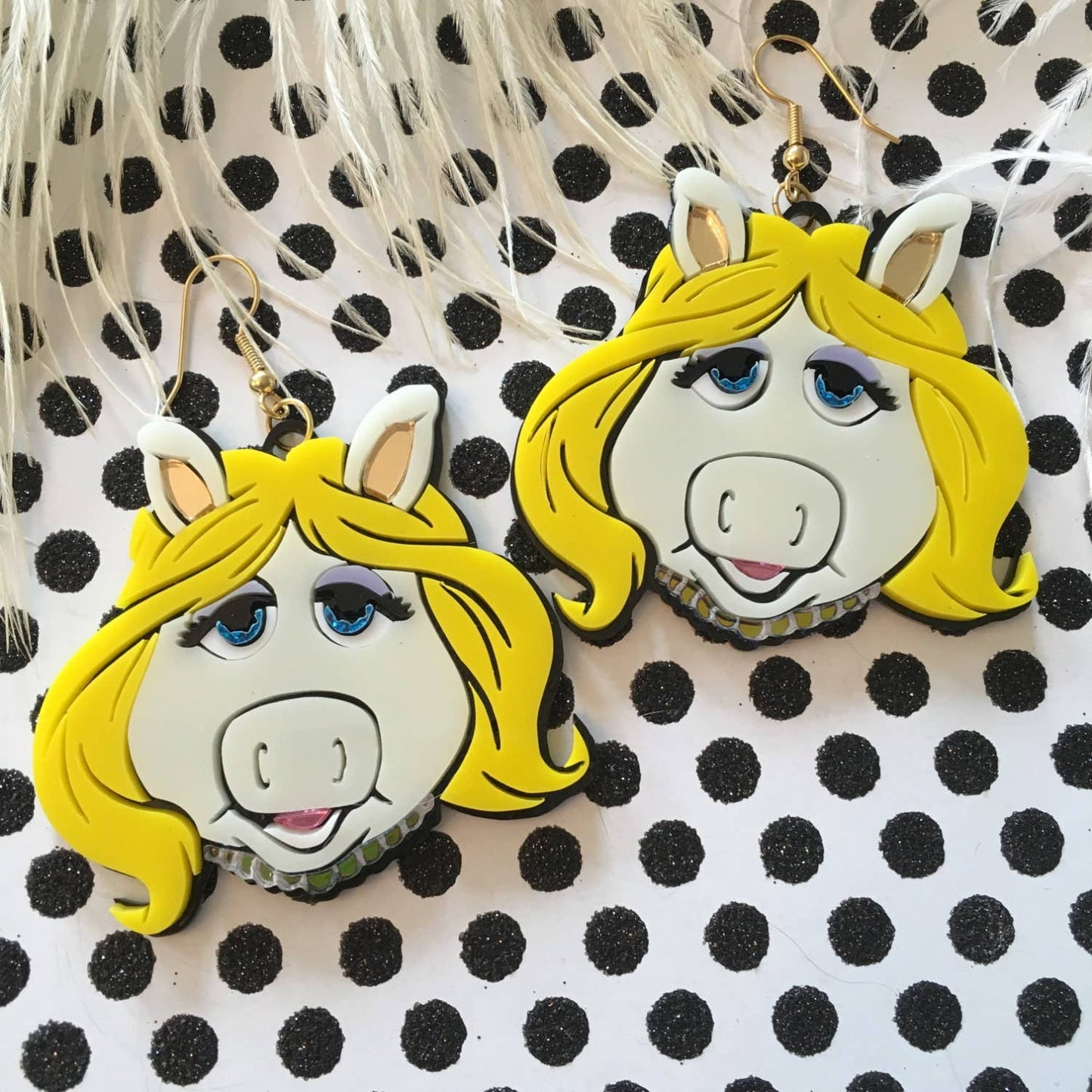 Miss Piggy And Kermit Laser Cut Earrings Quirks!