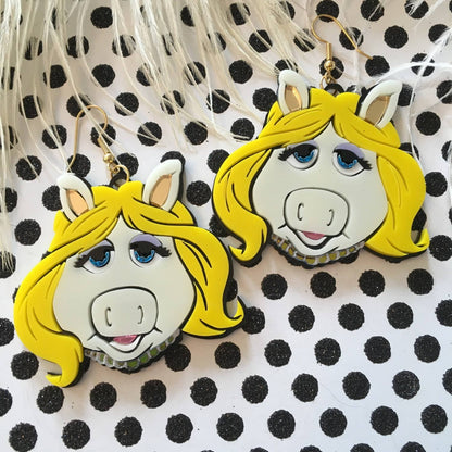 Miss Piggy And Kermit Laser Cut Earrings Quirks!