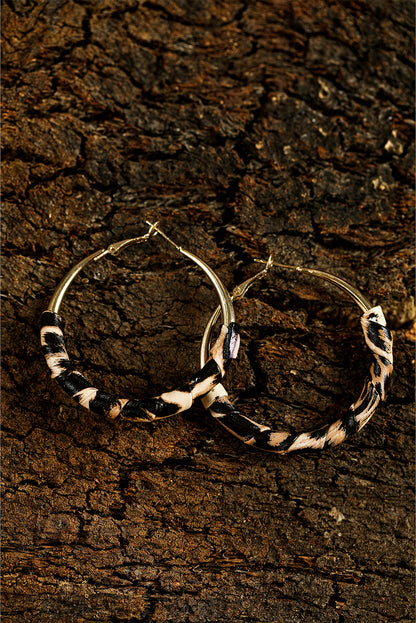 Gold Leopard Large Hoop Earrings