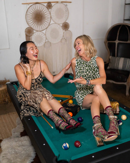 Serpentine Floral Black Sheer Crew Sock Quirks!