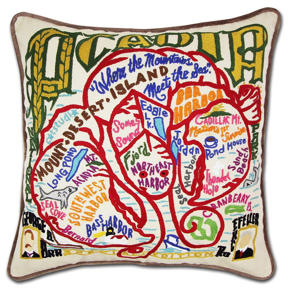 Acadia National Park Hand-Embroidered Pillow Quirks!