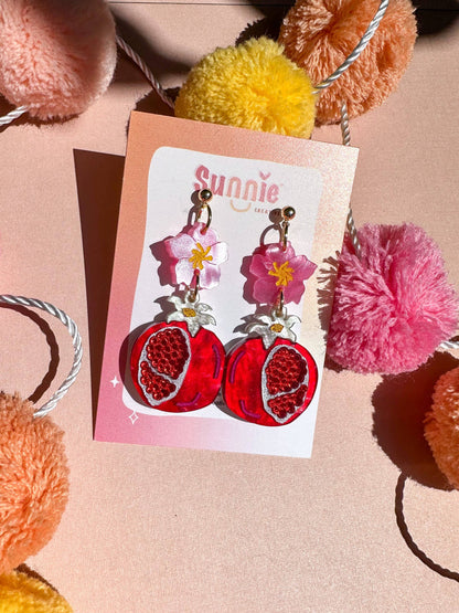 Pomegranate Acrylic Dangle Earrings Quirks!
