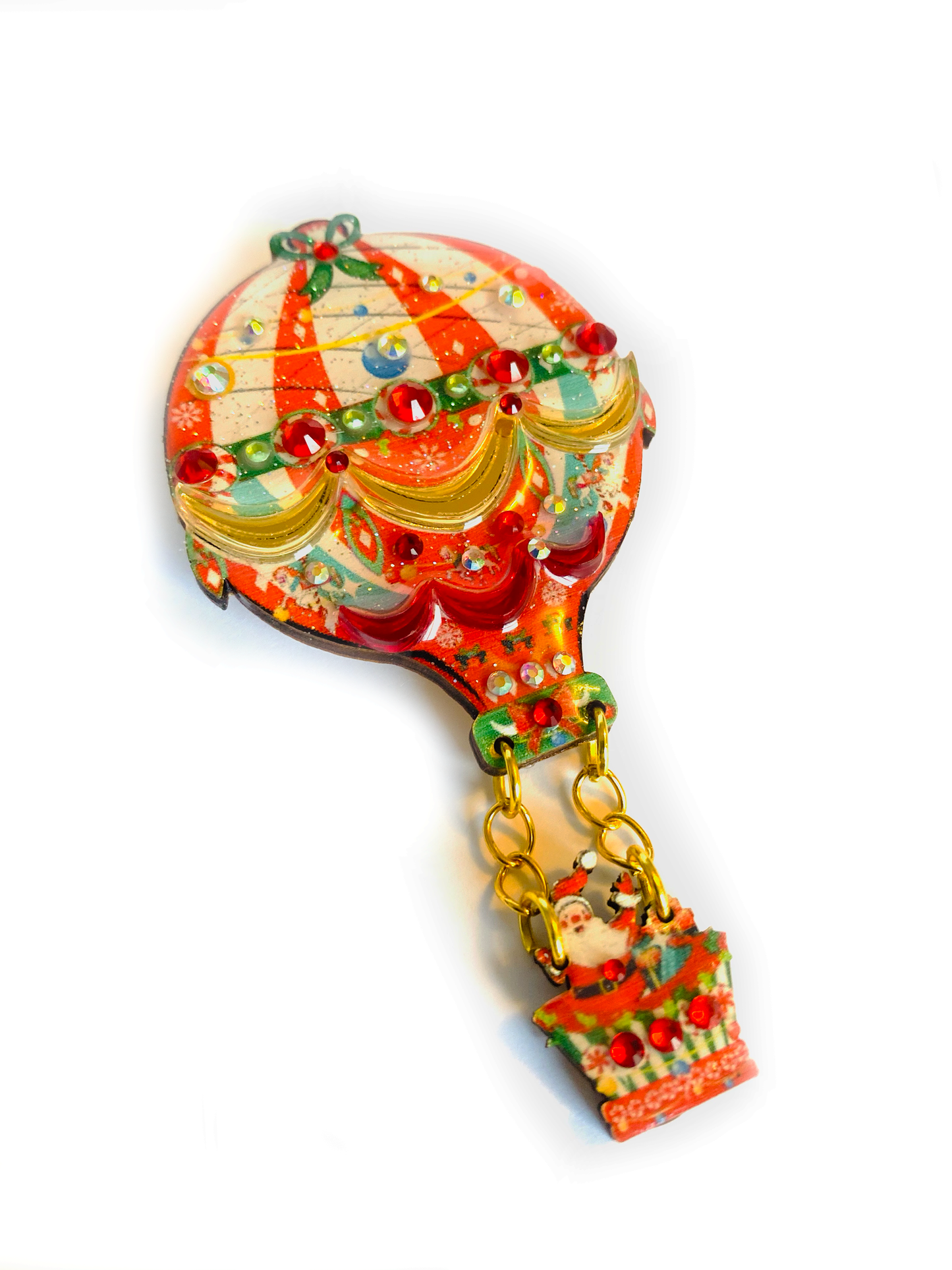 Christmas Hot Air Balloon Brooch by Rosie Rose Parker Quirks!
