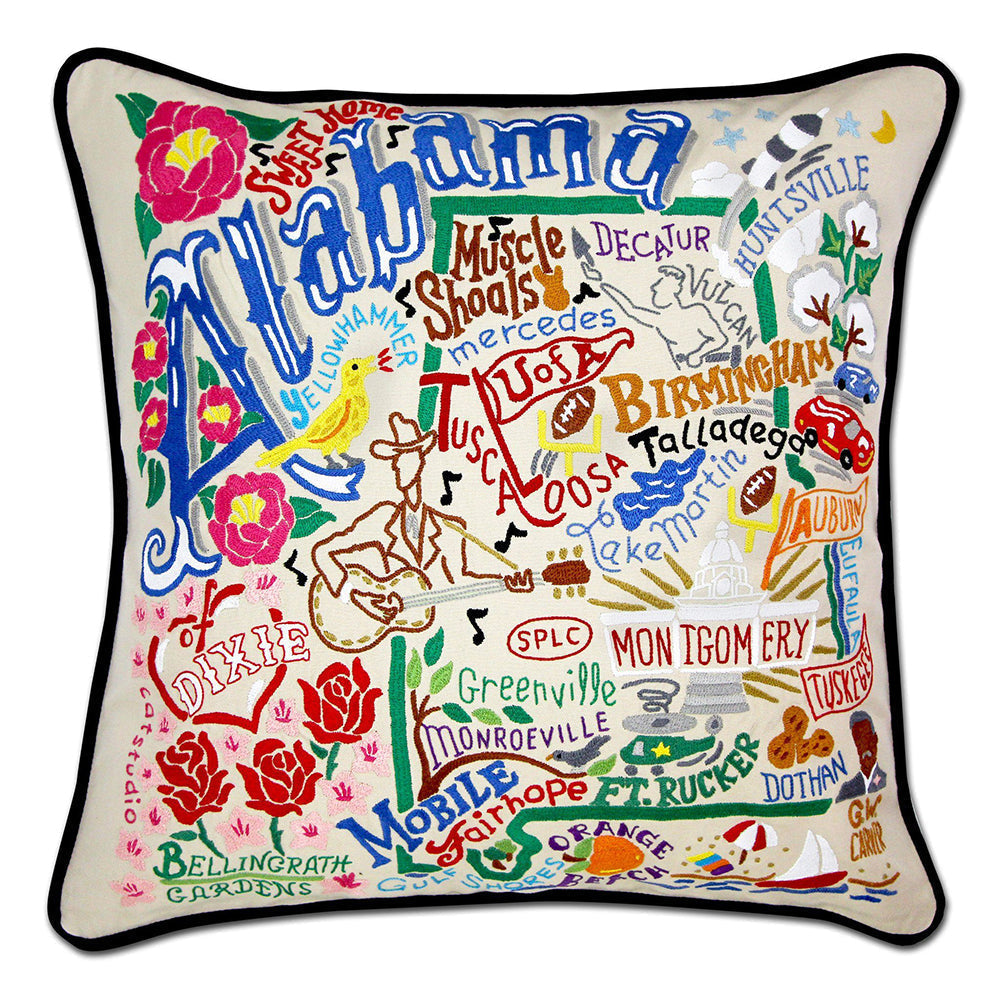 Alabama Hand-Embroidered Pillow Quirks!