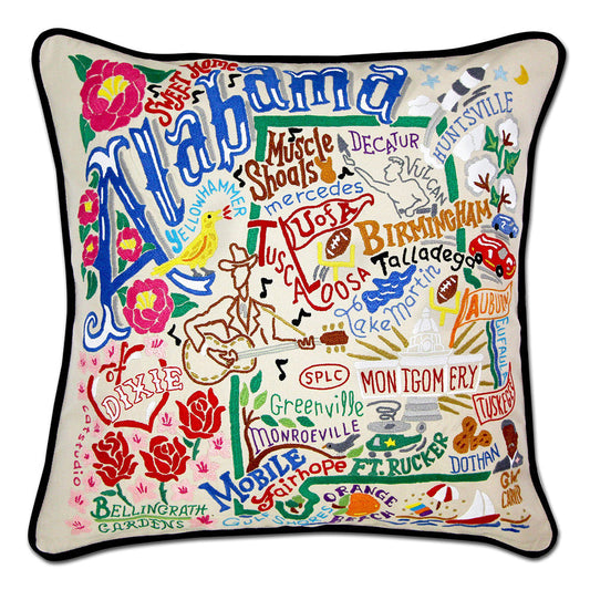 Alabama Hand-Embroidered Pillow Quirks!