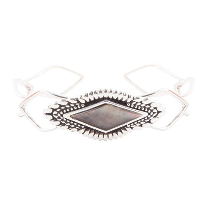 Anemone Black Pearl Cuff Bracelet