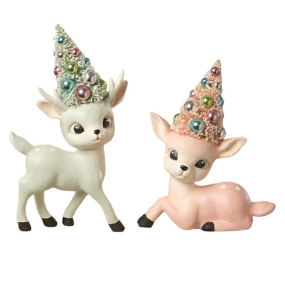 Pink & Aqua Reindeer with Tree Set/2 by Bethany Lowe Designs Quirks!