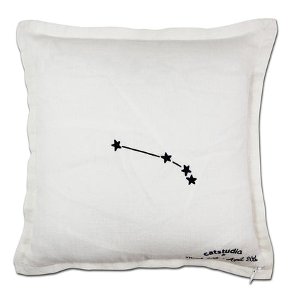 Aries Astrology Hand-Embroidered Pillow by Cat Studio Quirks!