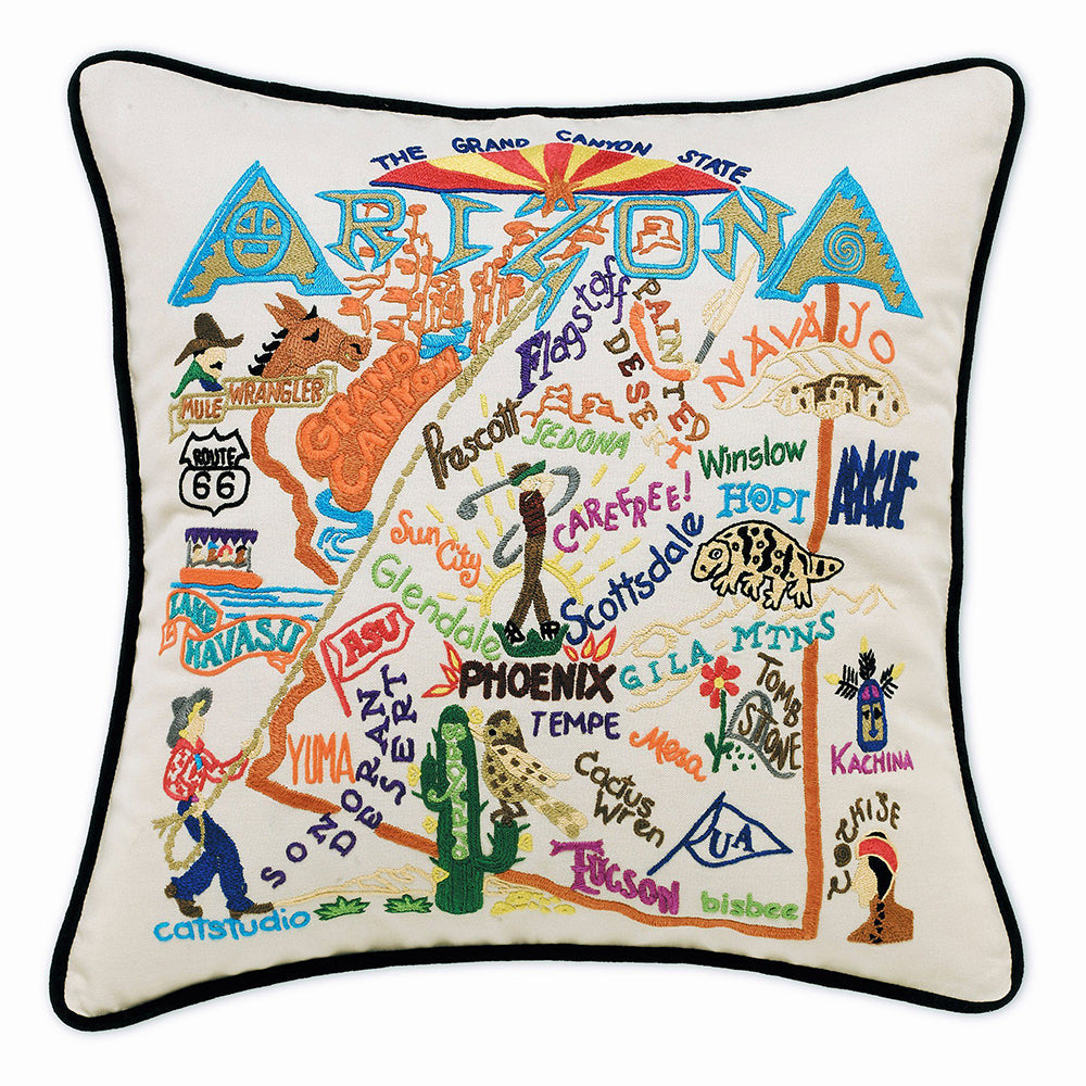 Arizona Hand-Embroidered Pillow Quirks!