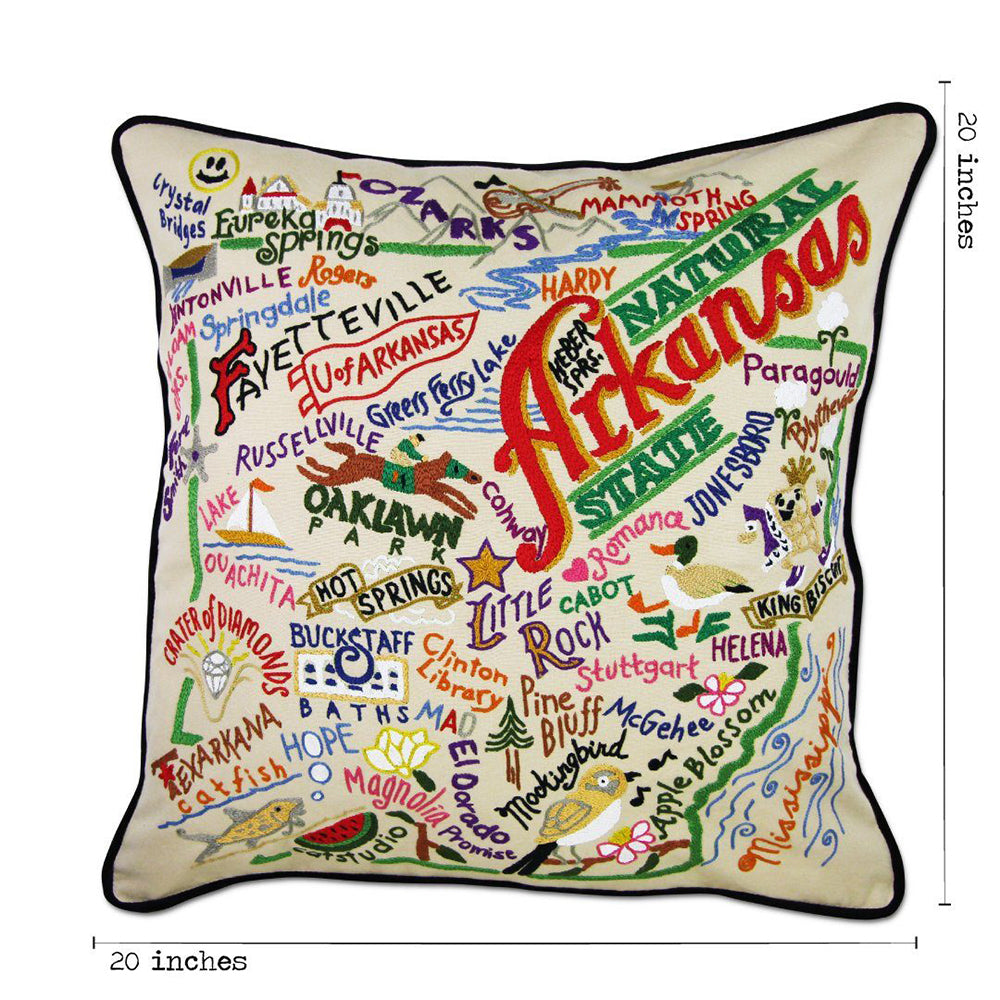 Arkansas Hand-Embroidered Pillow Quirks!