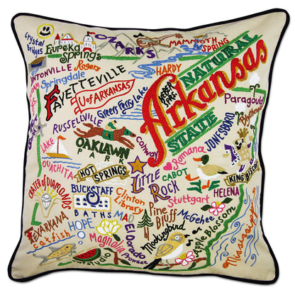 Arkansas Hand-Embroidered Pillow Quirks!