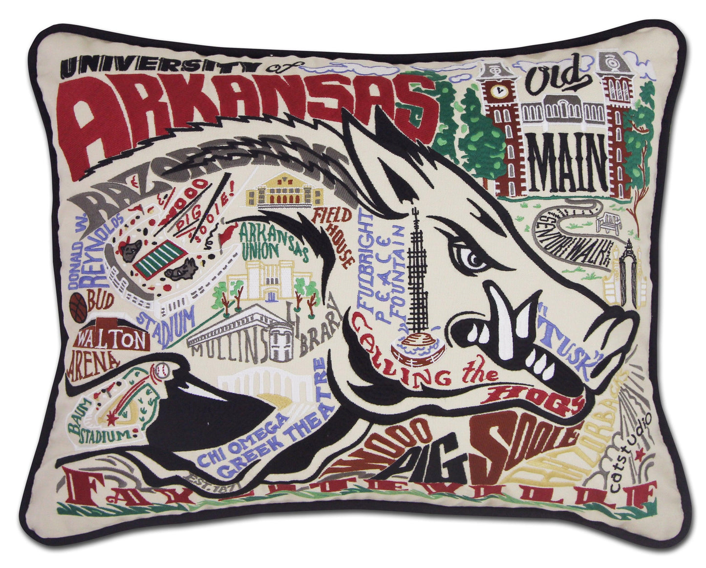 Arkansas, University of Collegiate Hand-Embroidered Pillow Quirks!