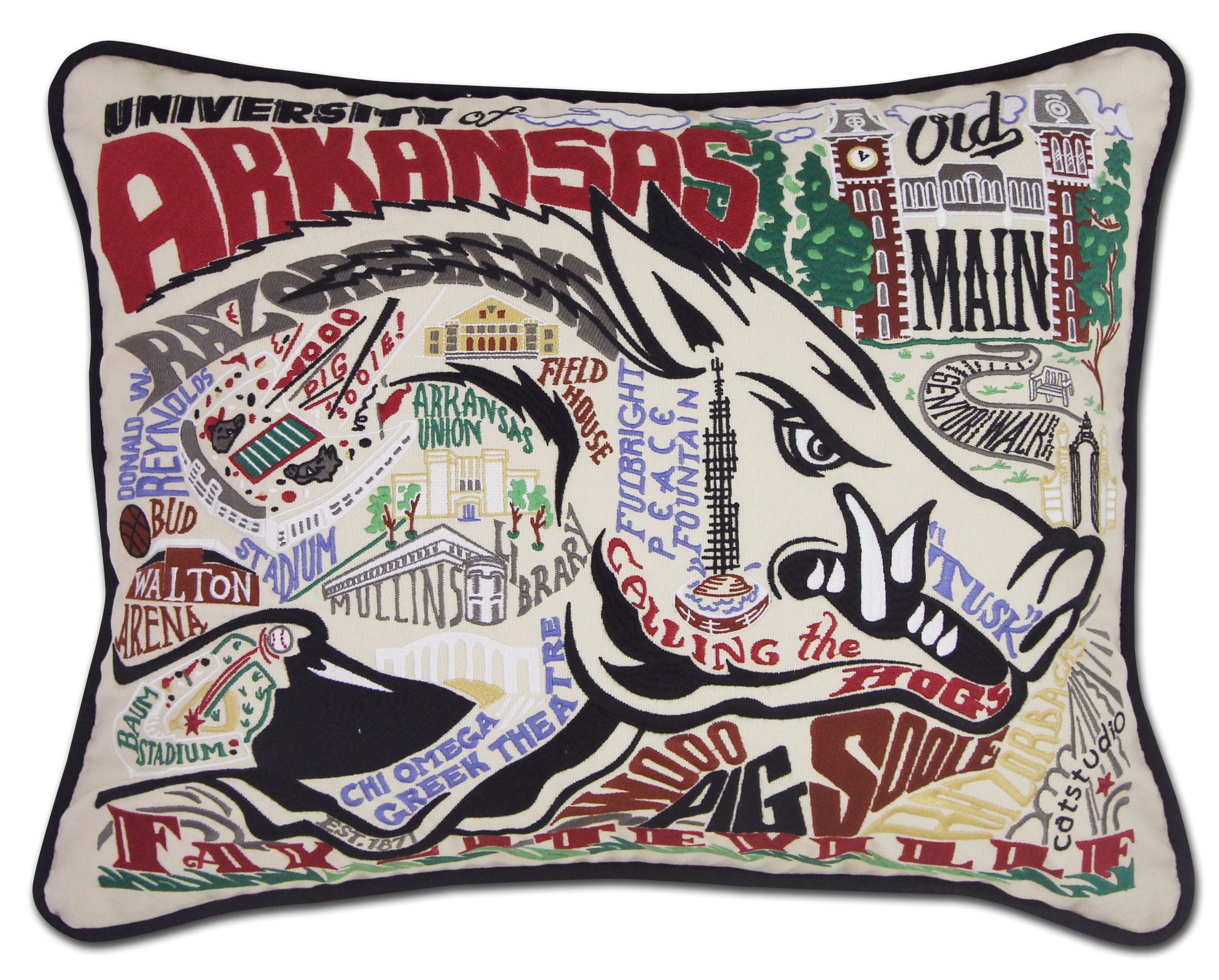 Arkansas, University of Collegiate Hand-Embroidered Pillow Quirks!