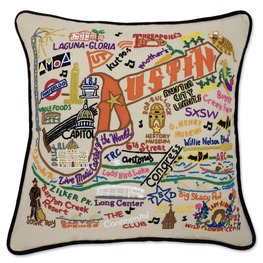 Austin Hand-Embroidered Pillow Quirks!