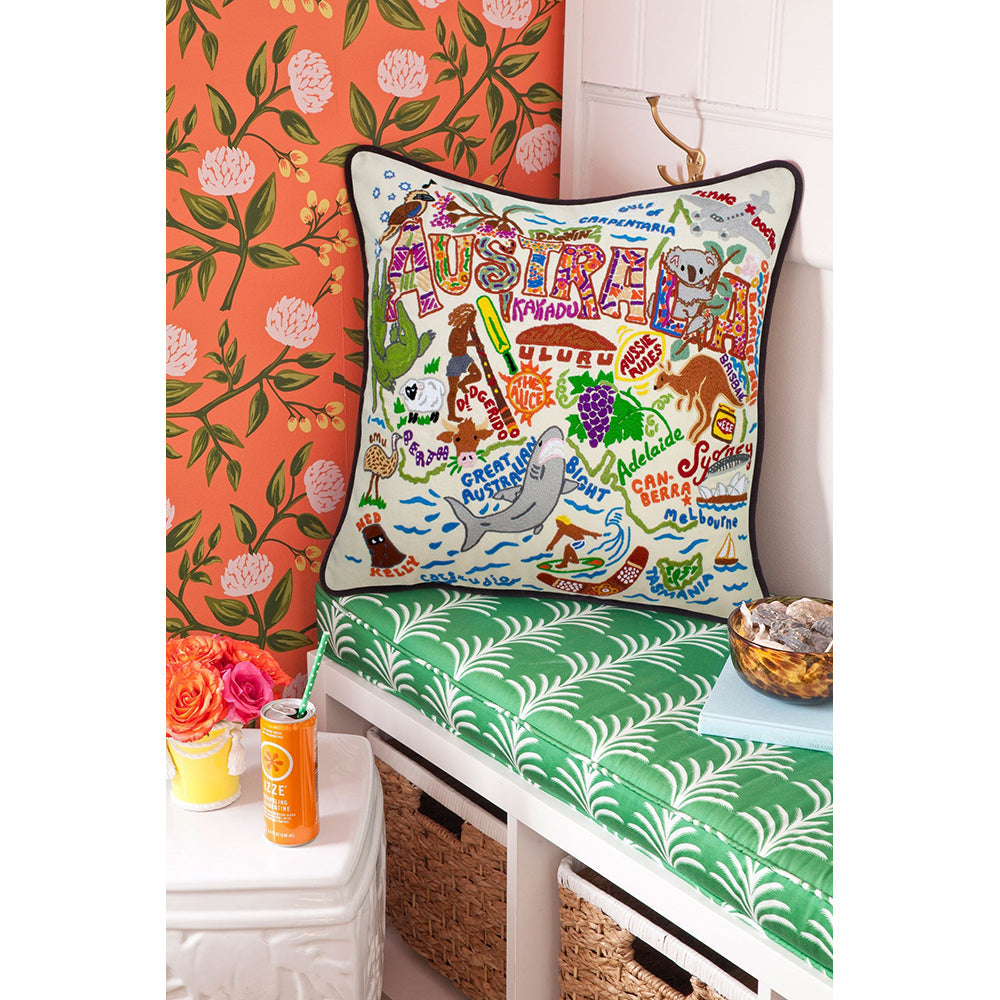 Australia Hand-Embroidered Pillow Quirks!