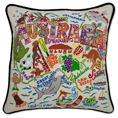 Australia Hand-Embroidered Pillow Quirks!