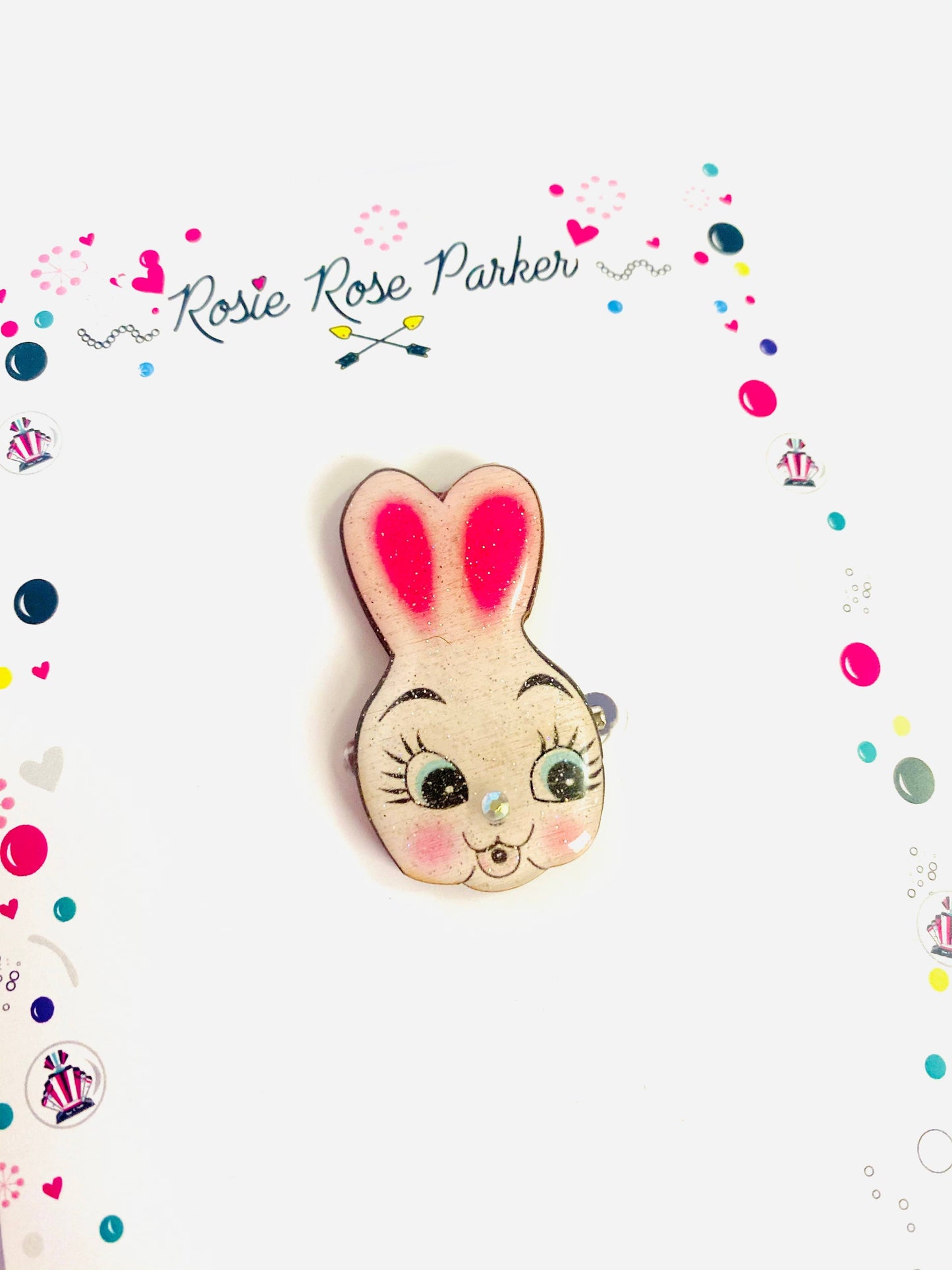 Dainty Easter Rabbit Pin/ Brooch by Rosie Rose Parker Quirks!