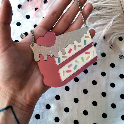 Funfetti Slice Of Cake Acrylic Statement Necklace Quirks!