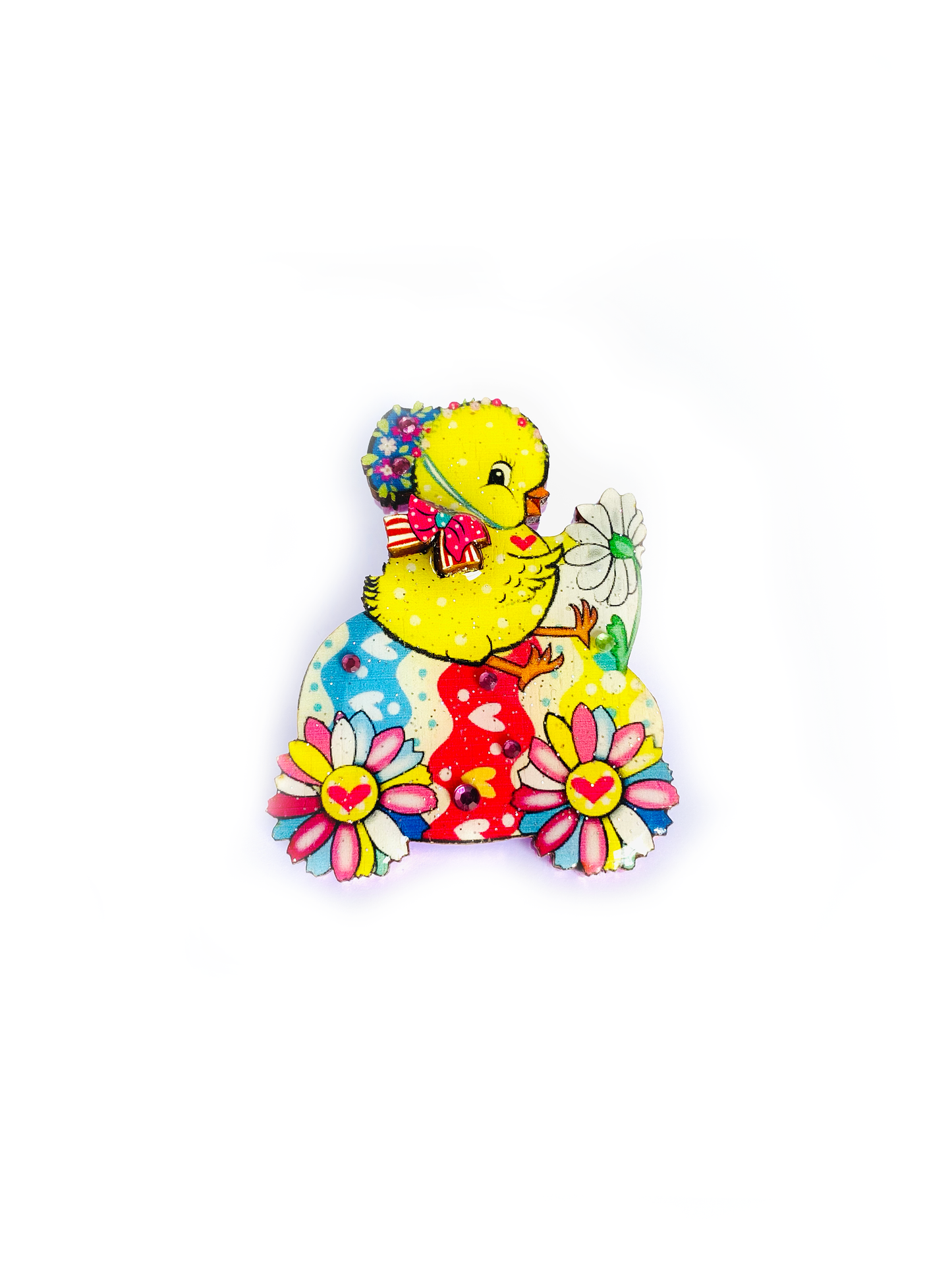 Chickadee Goes Riding Brooch by Rosie Rose Parker