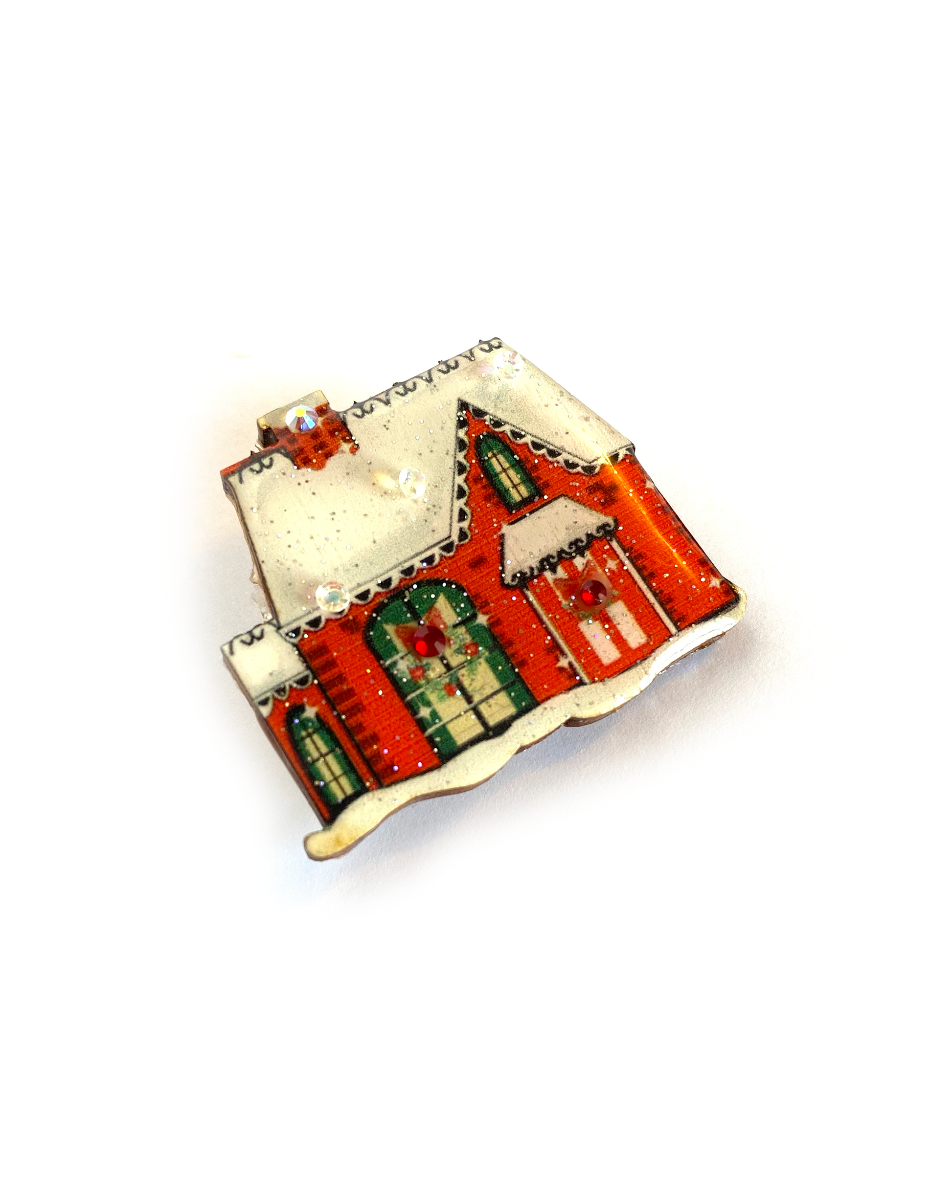 Christmas House Brooch by Rosie Rose Parker Quirks!