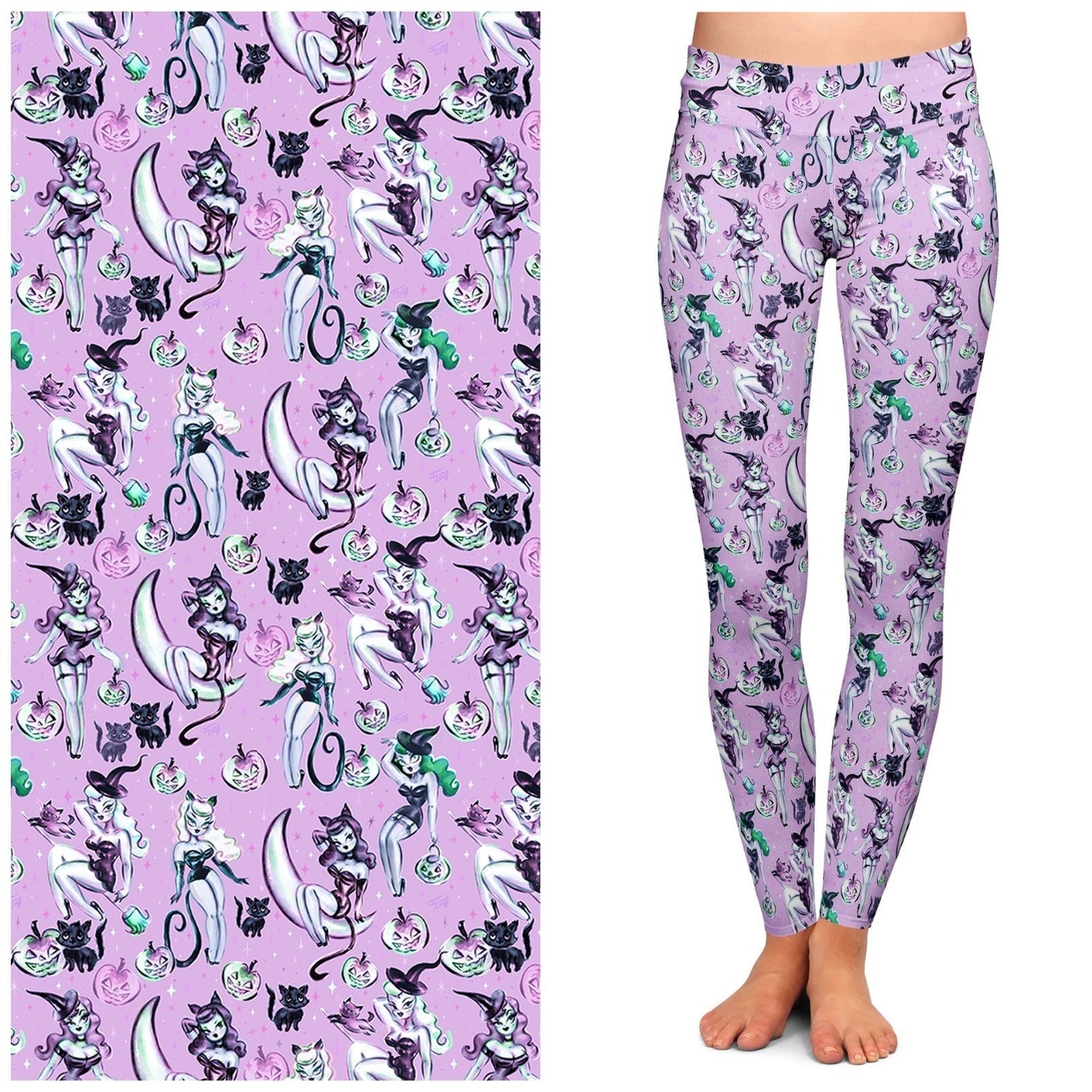 Vintage Witches Light Leggings by Miss Fluff x Lipstick & Chrome Quirks!