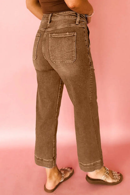 Breen Cropped High Rise Wide Leg Jeans Shewin