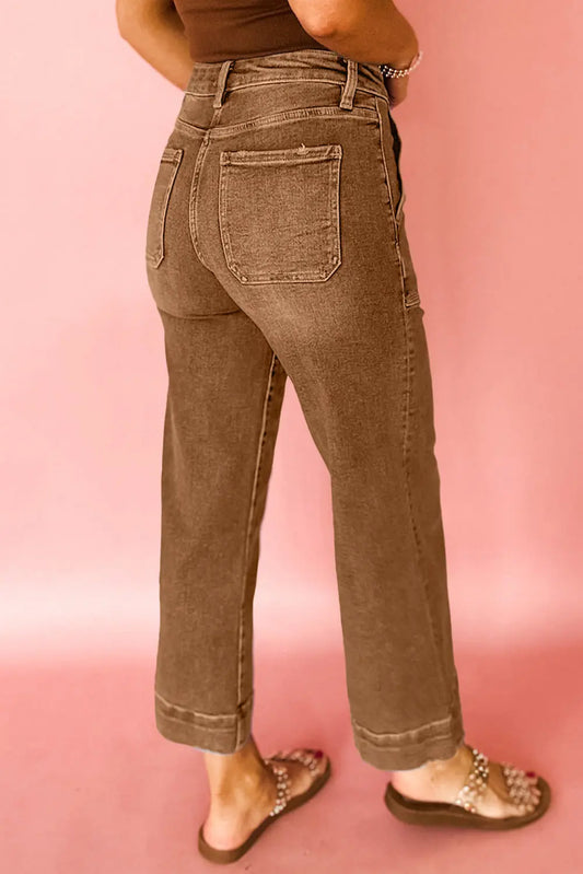 Breen Cropped High Rise Wide Leg Jeans Shewin