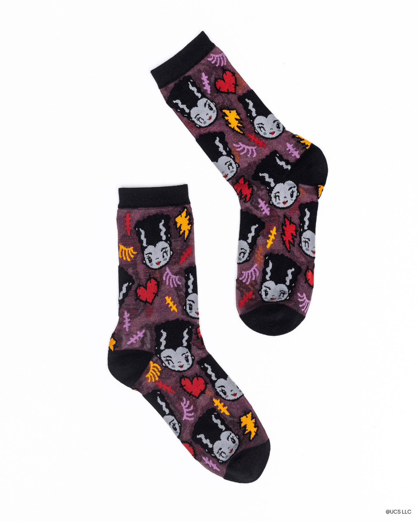 Bride of Frankenstein Shimmer Sheer Crew Sock Quirks!