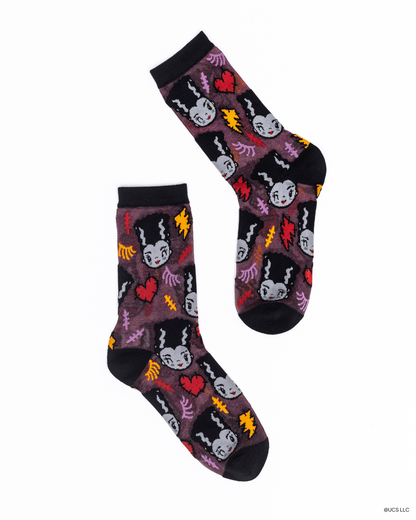Bride of Frankenstein Shimmer Sheer Crew Sock Quirks!