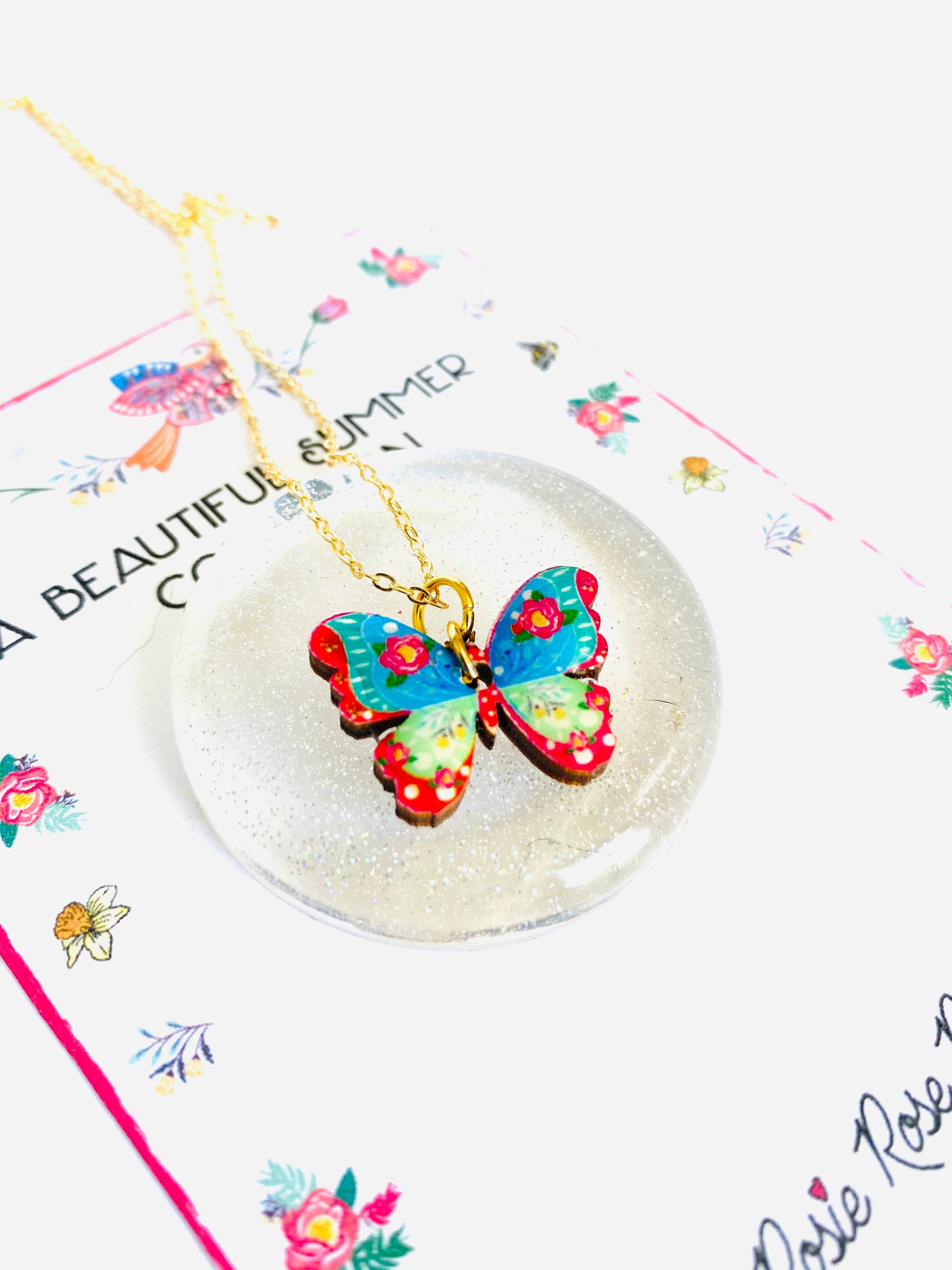 Butterfly Necklace on Gold Chain by Rosie Rose Parker Quirks!