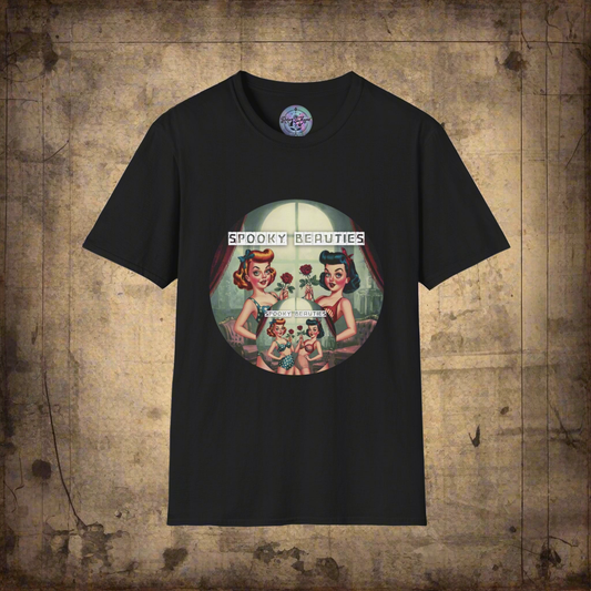 Spooky Beauties Rosy Faces Unisex Softstyle T-Shirt | Vintage Aesthetic Tee