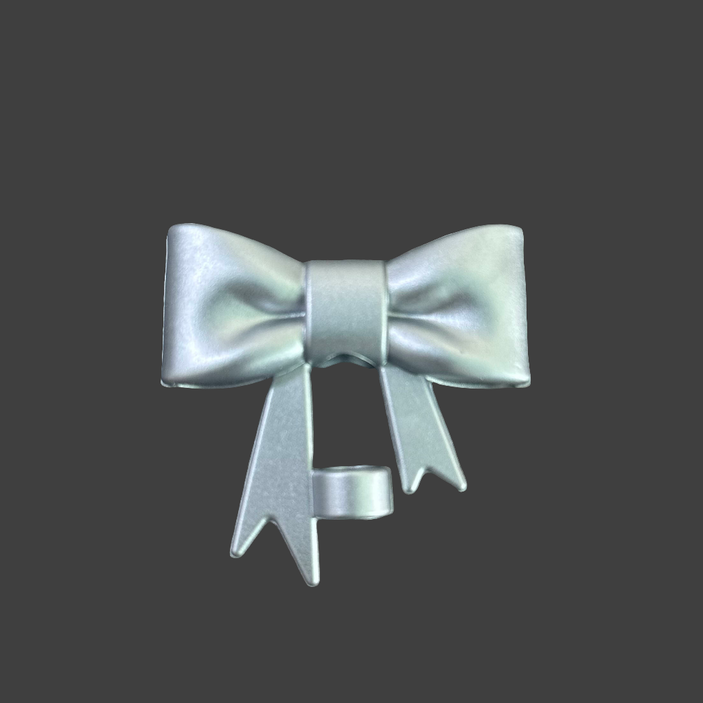 10MM Silver Metallic Bow Strawtopper