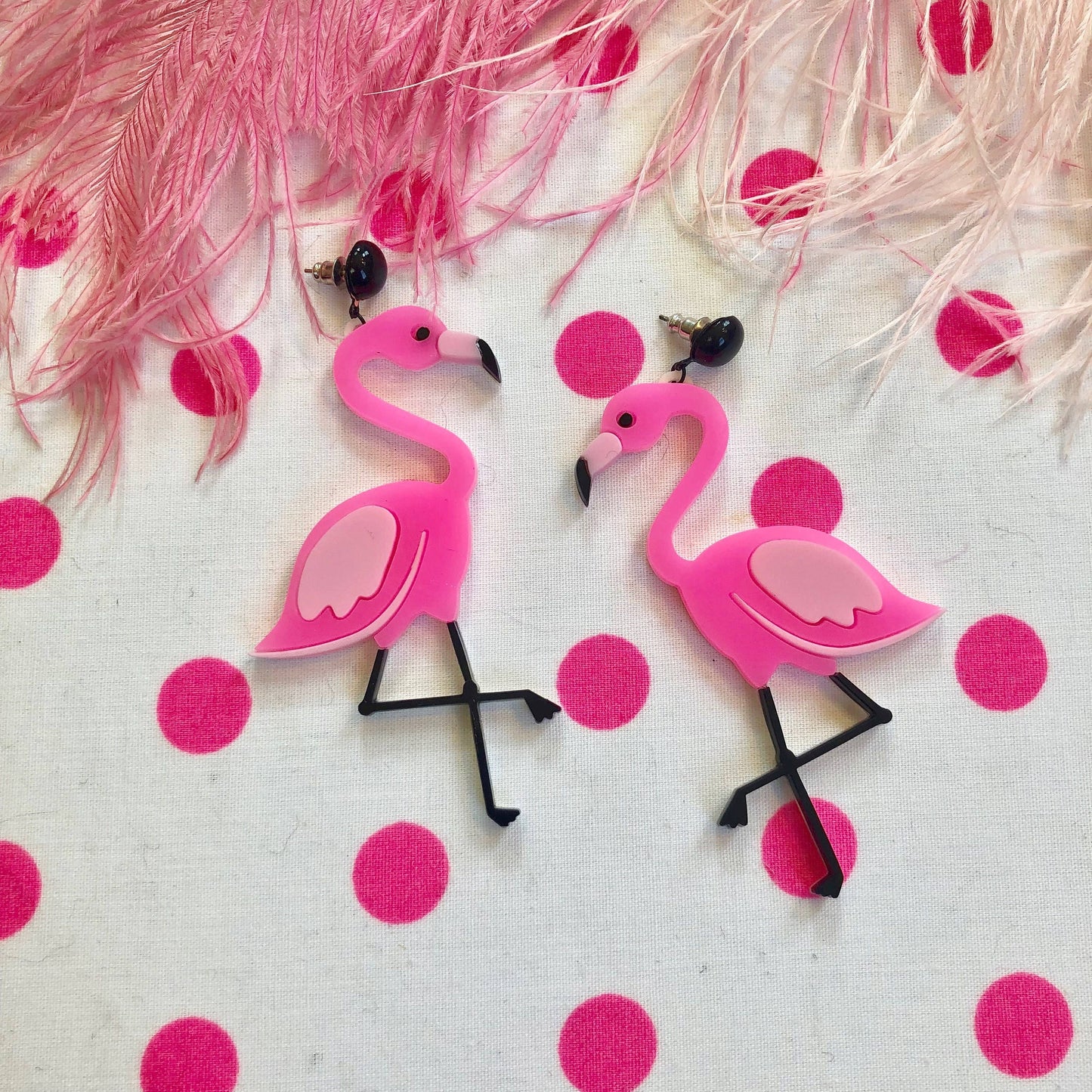 Pink Flamingo Acrylic Statement Earrings Quirks!