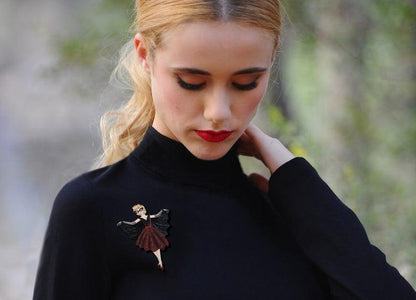 Vampire Bat Woman Brooch by Laliblue