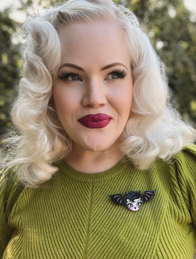 Lily the Vamp Brooch by Miss Fluff x Lipstick & Chrome Quirks!